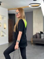 Kadın İki İplik Kumaş Sırt Neon Detay Bluz - Görsel 3