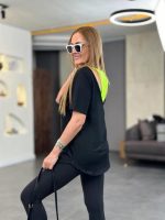 Kadın İki İplik Kumaş Sırt Neon Detay Bluz - Görsel 7