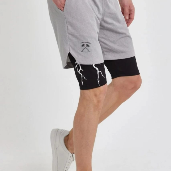 Unisex Baskılı İç Cepli Sporcu Alt Taytlı Şort