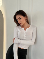 Cıt Cıt Detaylı Uzun Kollu Crop