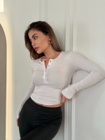 Cıt Cıt Detaylı Uzun Kollu Crop - Görsel 2