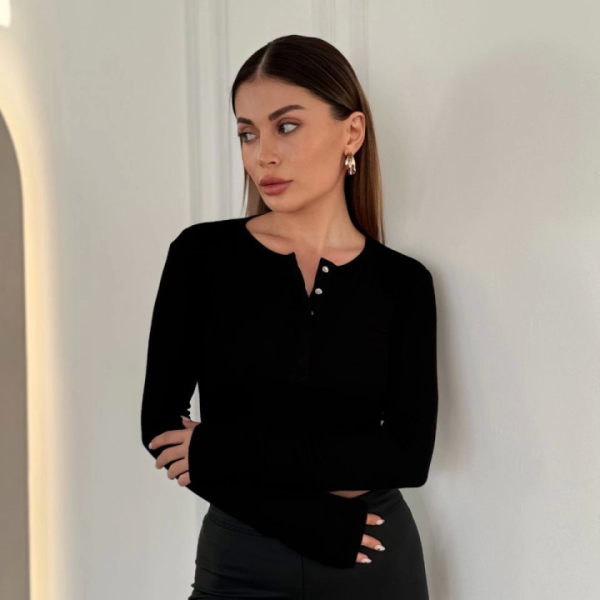 Cıt Cıt Detaylı Uzun Kollu Crop