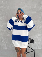 Unisex Üç İplik Parçalı Yakalı SweatShirt