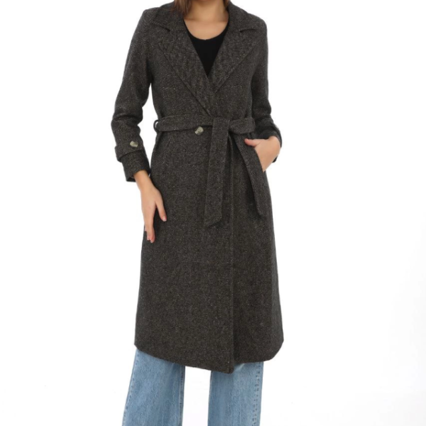 Astarlı Balık Sırtı Kaşmir Kaşe Kaban