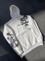 Uzun Kol Kapşonlu Baskılı SweatShirt - Görsel 3