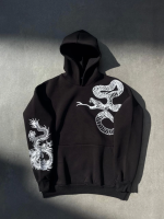 Uzun Kol Kapşonlu Baskılı SweatShirt