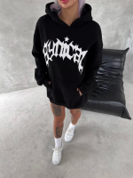 Unisex Üç İplik Kapşonlu Baskılı SweatShirt
