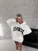 Unisex Üç İplik Kapşonlu Baskılı SweatShirt
