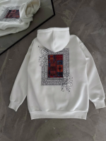 Uzun Kol Kapşonlu Ön Ve Arka Baskılı SweatShirt - Görsel 4