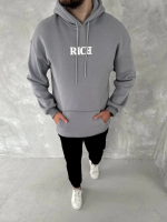 Uzun Kol Kapşonlu Göğüs Baskılı SweatShirt
