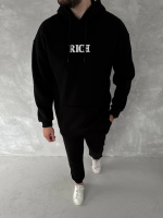 Uzun Kol Kapşonlu Göğüs Baskılı SweatShirt