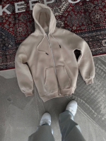 Oversize Tam Fermuarlı Uzun Kol Hırka - Görsel 2