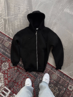 Oversize Tam Fermuarlı Uzun Kol Hırka - Görsel 2