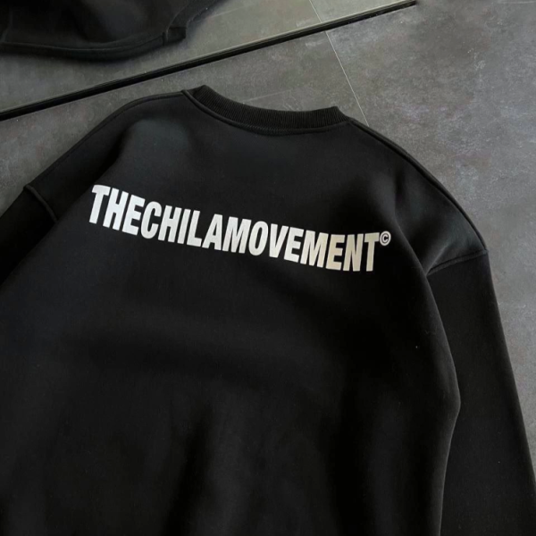 Kışlık Bisiklet Yaka Oversize Baskılı SweatShirt