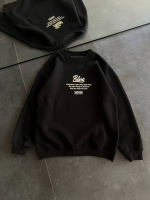 Kışlık Bisiklet Yaka Ön Ve Arka Baskılı SweatShirt
