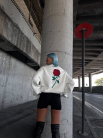 Oversize Üç İplik Bisiklet Yaka Baskılı SweatShirt - Görsel 3