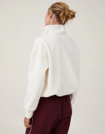 Oversize Yarım Farmuarlı Yakalı Basic SweatShirt - Görsel 3