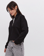 Oversize Yarım Farmuarlı Yakalı Basic SweatShirt - Görsel 2