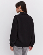 Oversize Yarım Farmuarlı Yakalı Basic SweatShirt - Görsel 4
