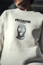 Kışlık Bisiklet Yaka Baskılı SweatShirt