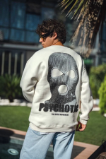 Kışlık Bisiklet Yaka Baskılı SweatShirt - Görsel 3