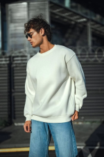 Kışlık Bisiklet Yaka Üç İplik Basic SweatShirt - Görsel 2