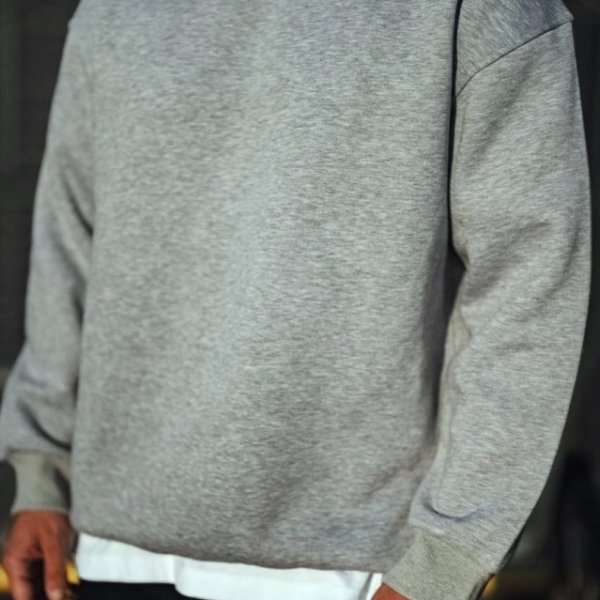 Kışlık Bisiklet Yaka Üç İplik Basic SweatShirt