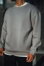 Kışlık Bisiklet Yaka Üç İplik Basic SweatShirt