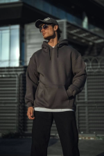 Üç İplik Penye Kapşonlu Basic SweatShirt - Görsel 3