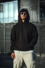 Üç İplik Penye Kapşonlu Basic SweatShirt