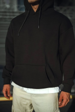 Üç İplik Penye Kapşonlu Basic SweatShirt - Görsel 3