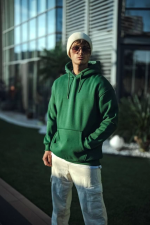 Üç İplik Penye Kapşonlu Basic SweatShirt - Görsel 2