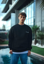 Kışlık Bisiklet Yaka Oversize Baskılı SweatShirt - Görsel 3