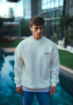 Kışlık Bisiklet Yaka Oversize Baskılı SweatShirt - Görsel 2