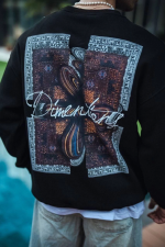 Uzun Kol Bisiklet Yaka Ön Ve Arka Baskılı SweatShirt - Görsel 2