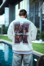 Uzun Kol Bisiklet Yaka Ön Ve Arka Baskılı SweatShirt - Görsel 2