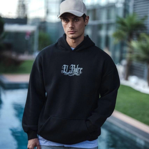 Üç İplik Penye Kapşonlu Baskılı SweatShirt
