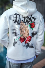 Üç İplik Penye Kapşonlu Baskılı SweatShirt - Görsel 3