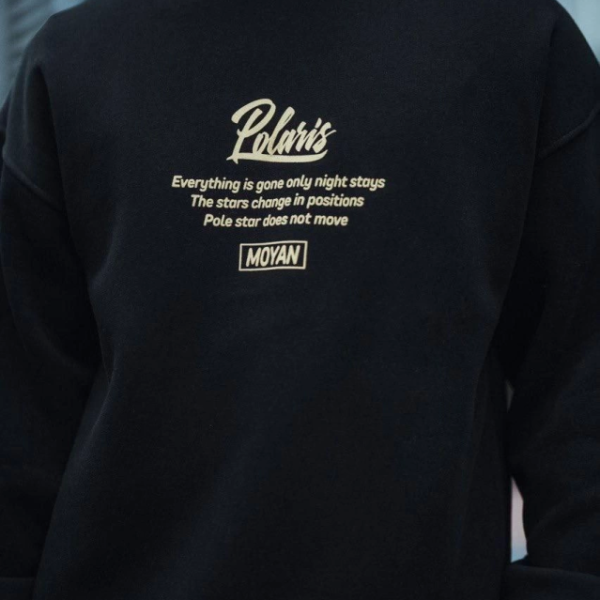 Kışlık Bisiklet Yaka Ön Ve Arka Baskılı SweatShirt