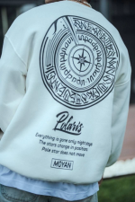 Kışlık Bisiklet Yaka Ön Ve Arka Baskılı SweatShirt - Görsel 3