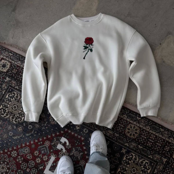 Unisex Bisiklet Yaka Ön Ve Arka Baskılı SweatShirt