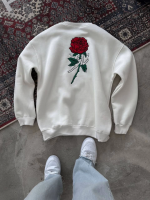 Unisex Bisiklet Yaka Ön Ve Arka Baskılı SweatShirt - Görsel 2