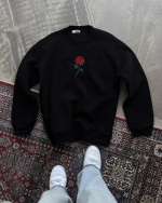 Unisex Bisiklet Yaka Ön Ve Arka Baskılı SweatShirt - Görsel 4