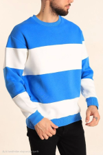 Parçalı Bisiklet Yaka Baskılı SweatShirt