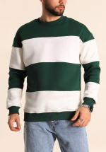 Parçalı Bisiklet Yaka Baskılı SweatShirt