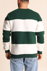 Parçalı Bisiklet Yaka Baskılı SweatShirt - Görsel 2