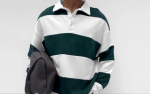 Unisex Üç İplik Parçalı Yakalı SweatShirt