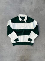 Unisex Üç İplik Parçalı Yakalı SweatShirt - Görsel 2