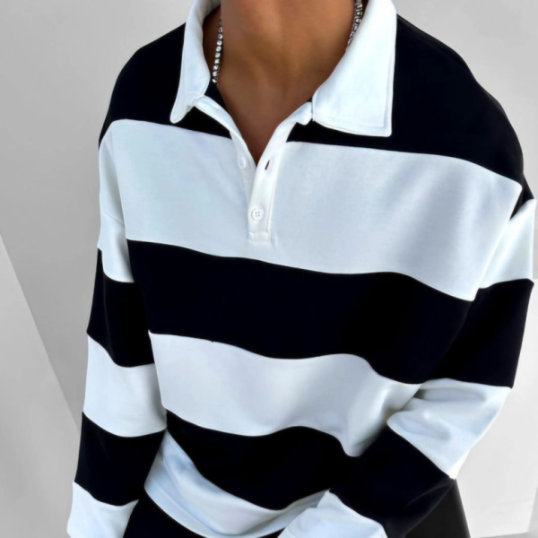 Unisex Üç İplik Parçalı Yakalı SweatShirt