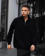 Erkek Yarım Fermuarlı Üç İplik Sweatshirt